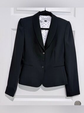 Tahari Black Women's Tailored Shawl Collar Blazer Size 4